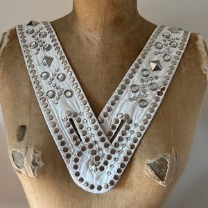 1980’s Vintage Leather Silver Studded Rhinestone Belt Rockabilly